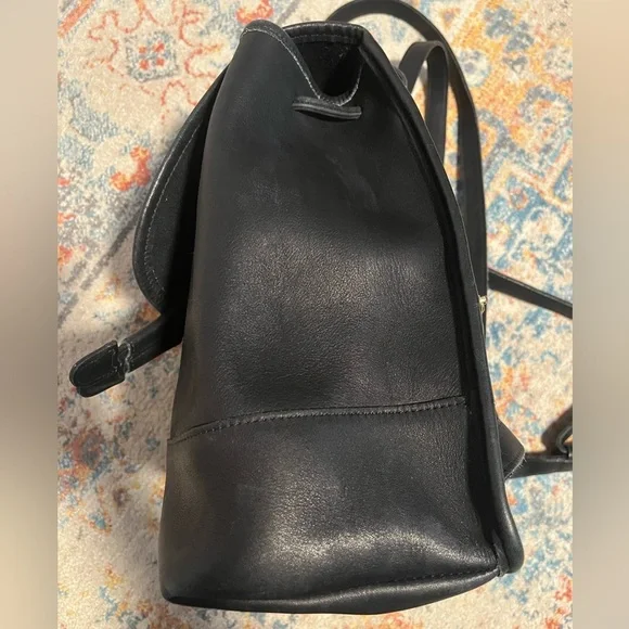 Coach vintage 90s black leather daypack backpack - Picture 6 of 15